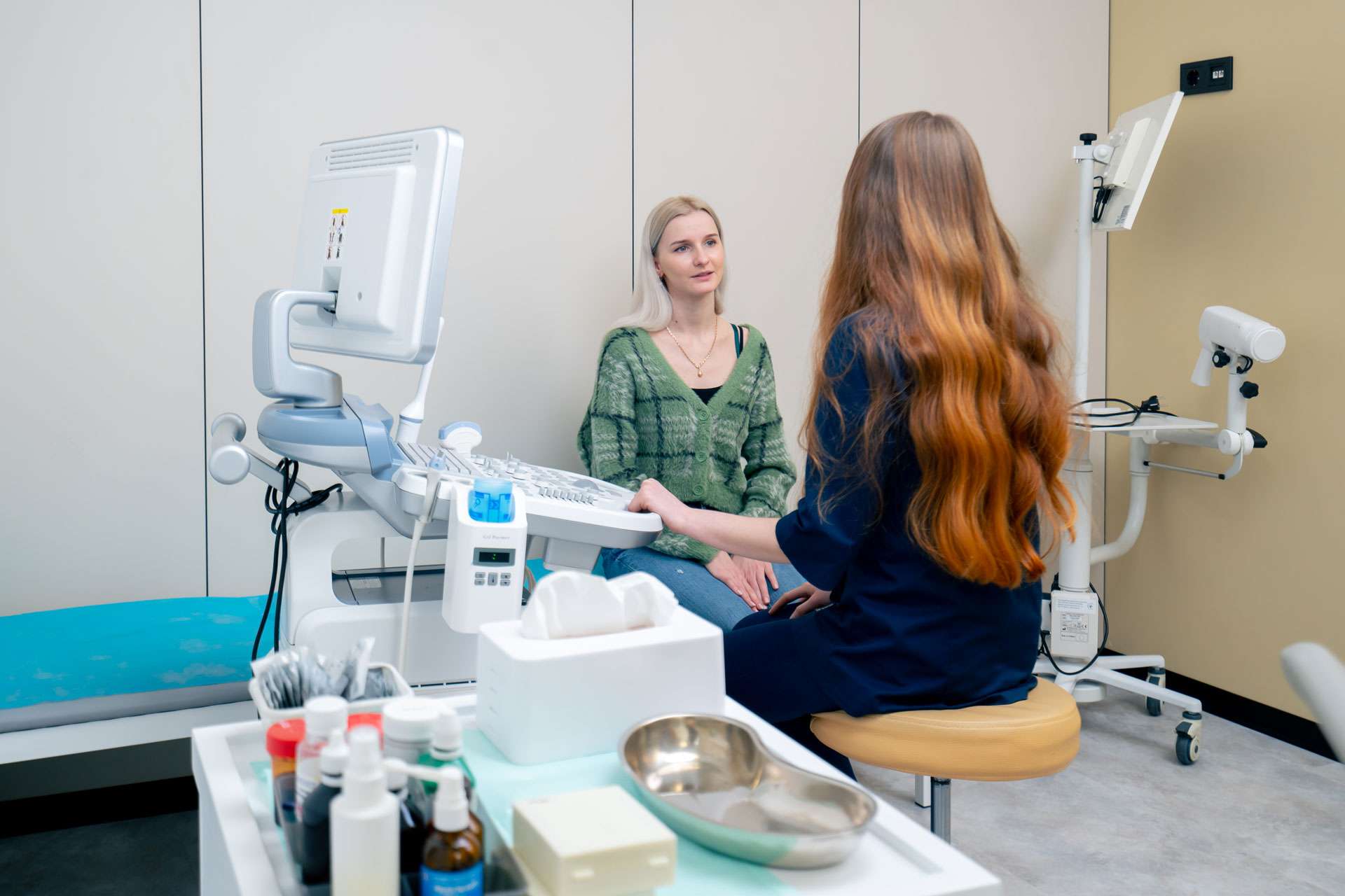 Young woman in a clinic appointment.