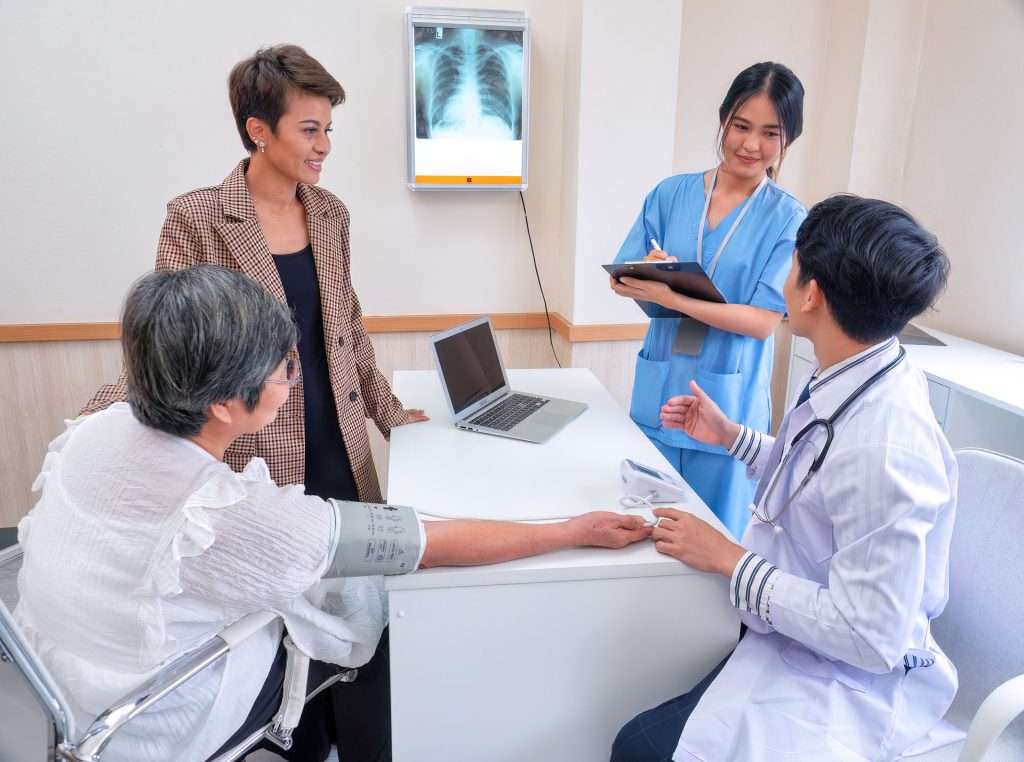 Patient getting a regular health screenings.