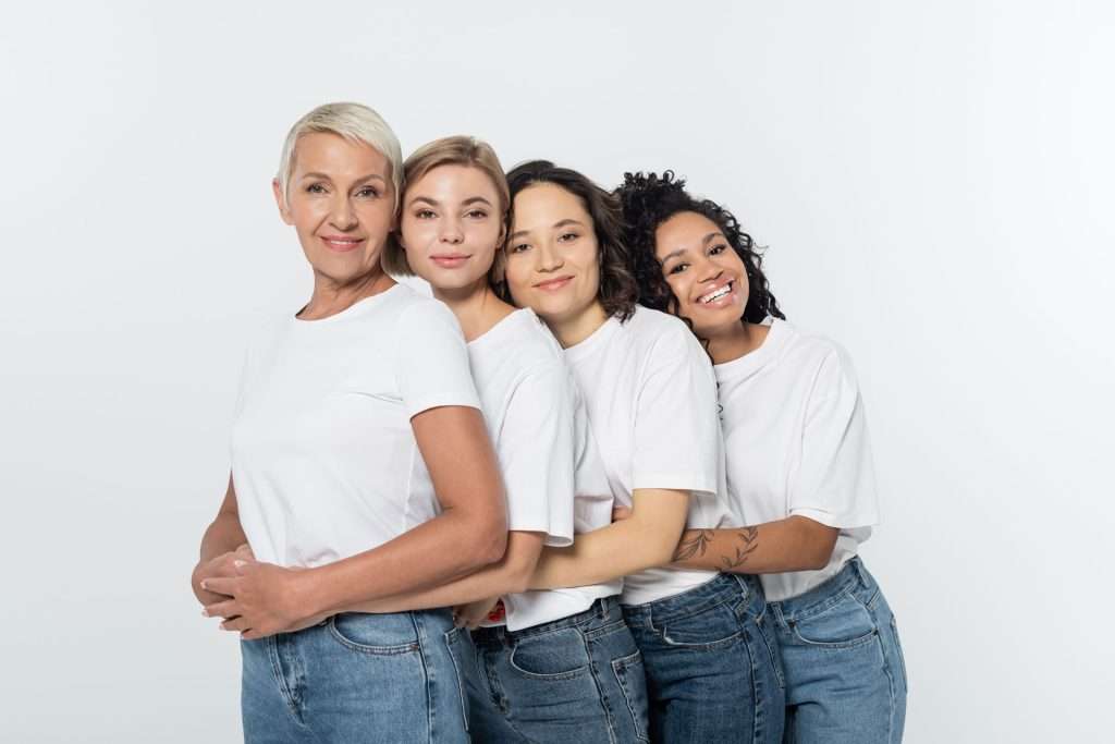 Cheerful women with different age range.