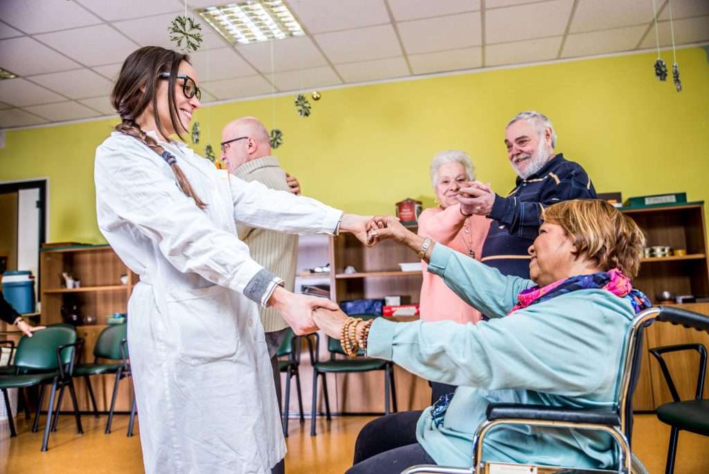 Senior people dancing.