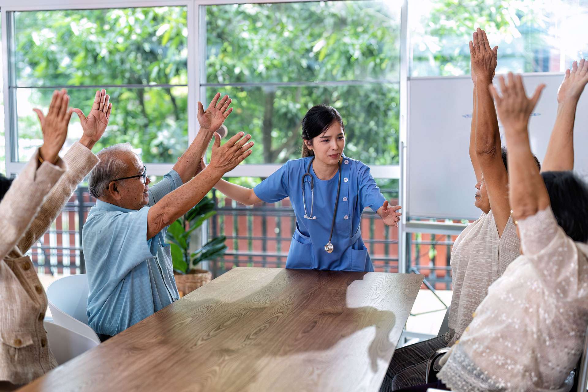 Nurse caregiver to elder people.