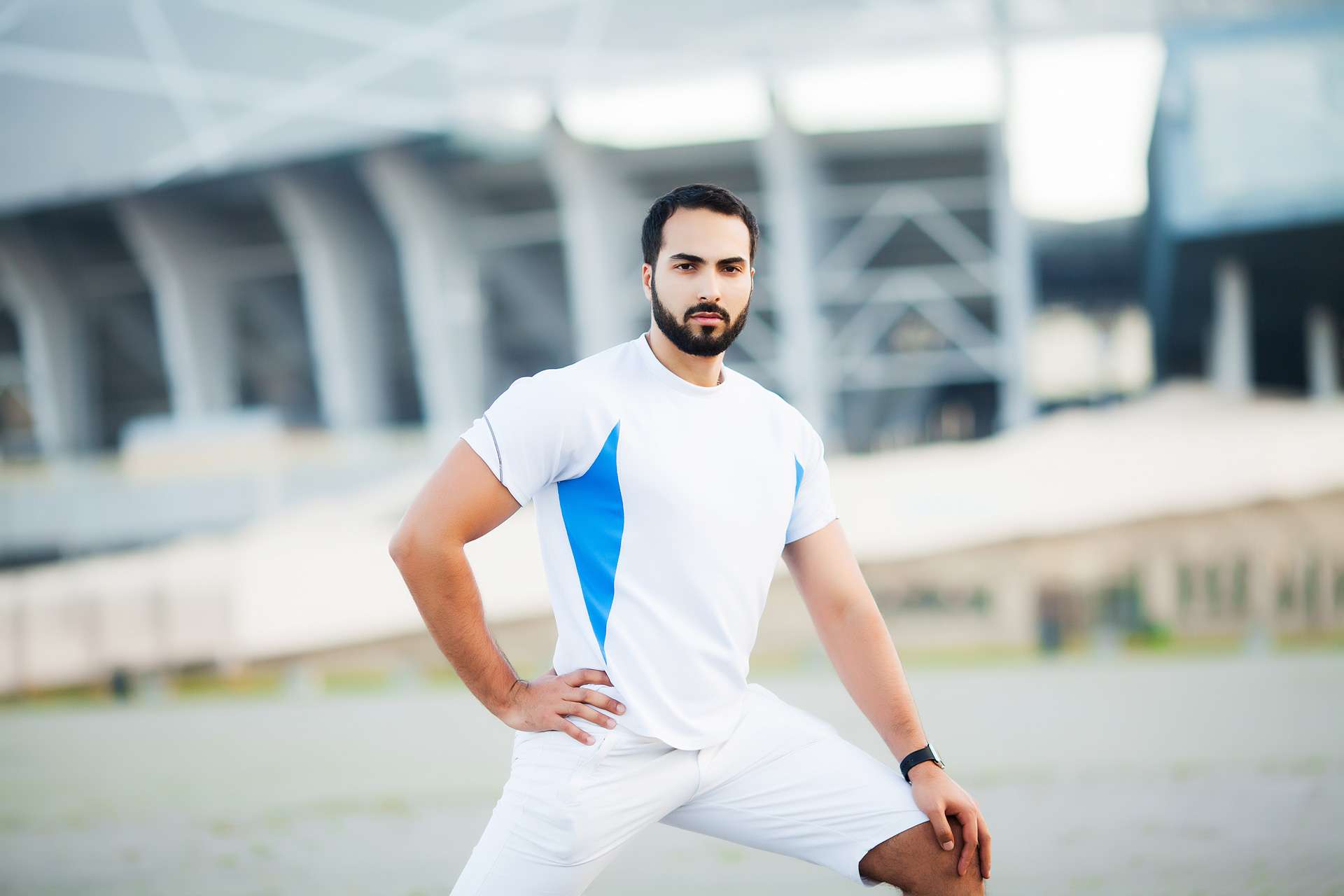 Young man planning to do sports physical.